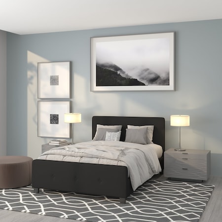 Flash Furniture Platform Bed, Tribeca, Full, Black HG-22-GG